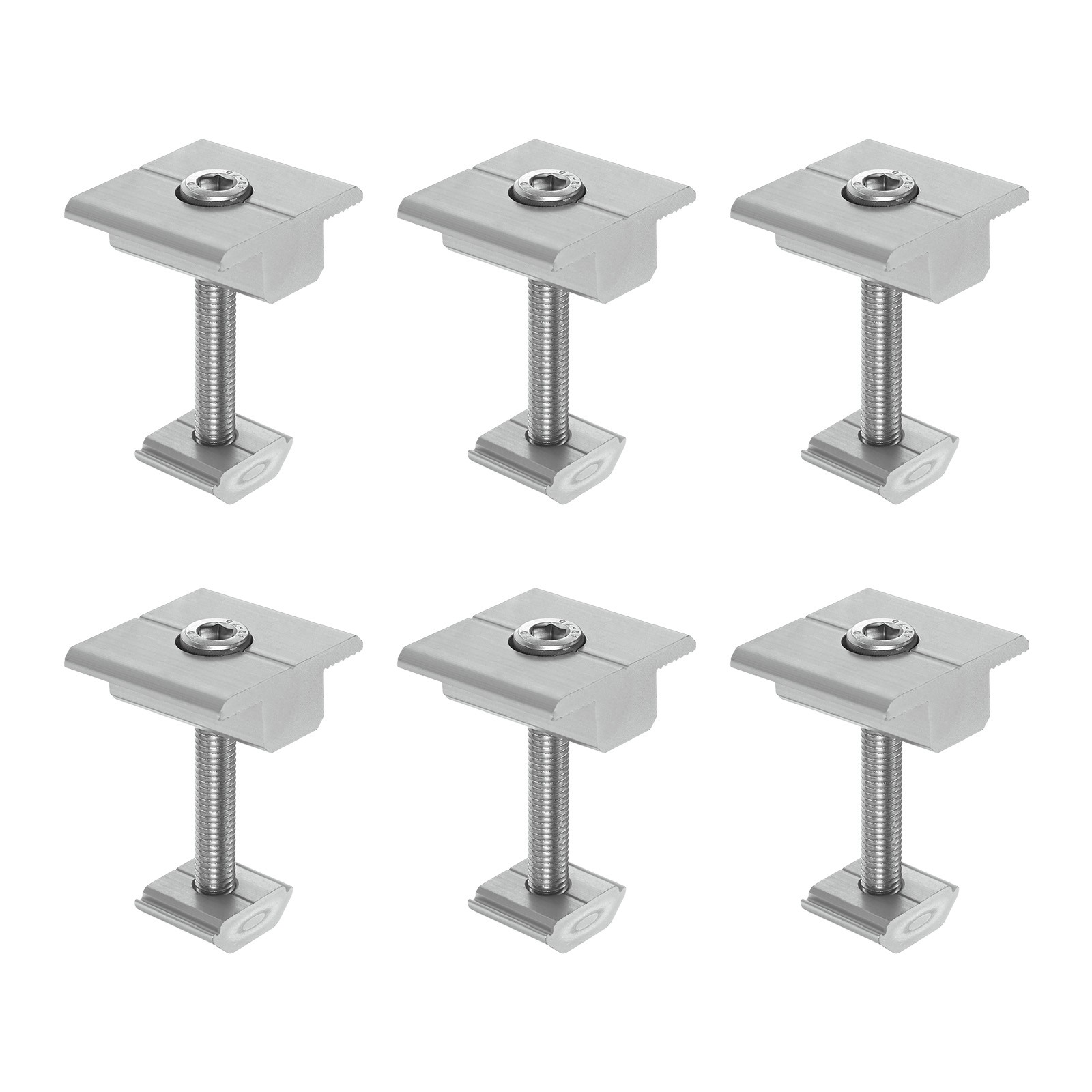 6pcs Solar Panel Mount Mid Clamps t Clips 45mm Aluminum for RVs White