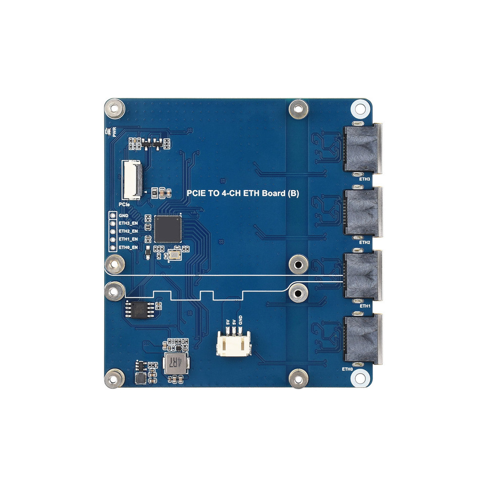 4-Port Gigabit Ethernet Adapter Board for Raspberry Pi 5 91.5mm x 85mm Size
