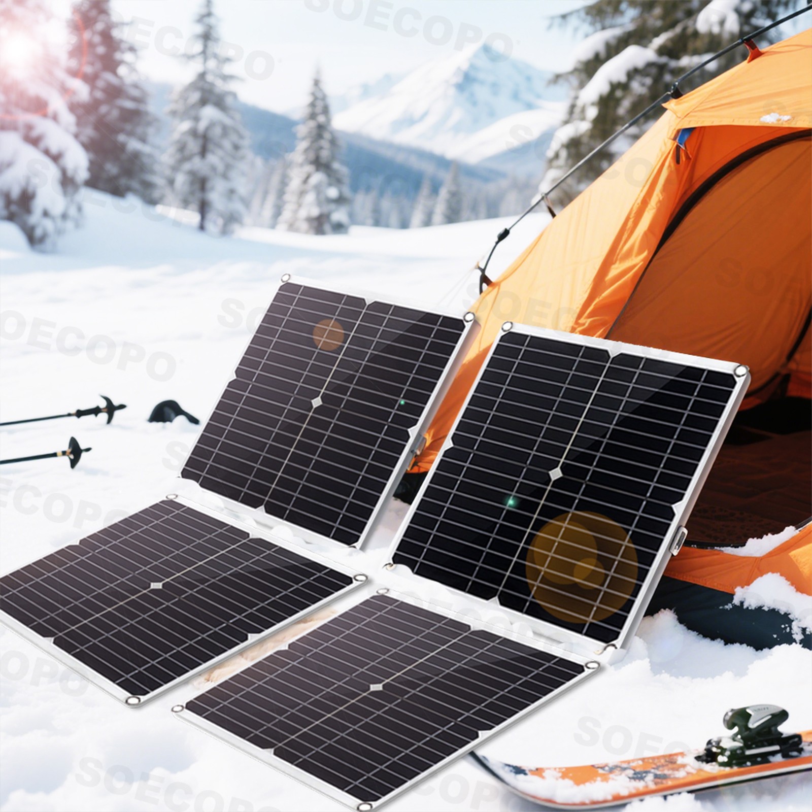 1200W Solar Panel Combo – 4 x 300W + 100A Controller + Y-Cable + Suction CupstZ