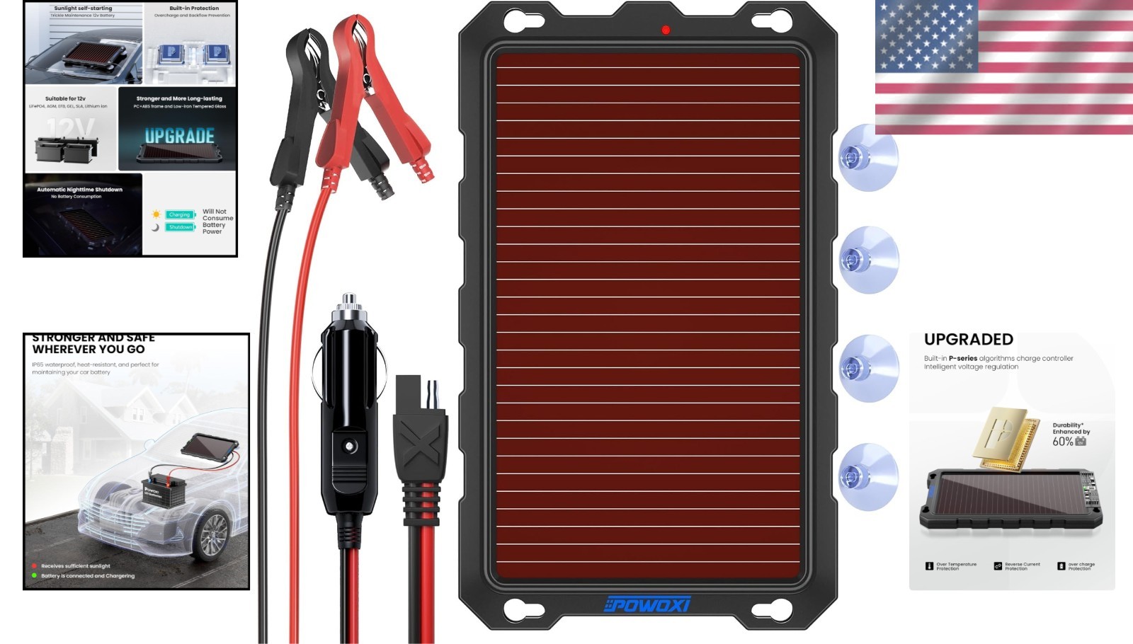 Durable Solar Charger – 3.3W Panel for Snowmobiles, Trailers