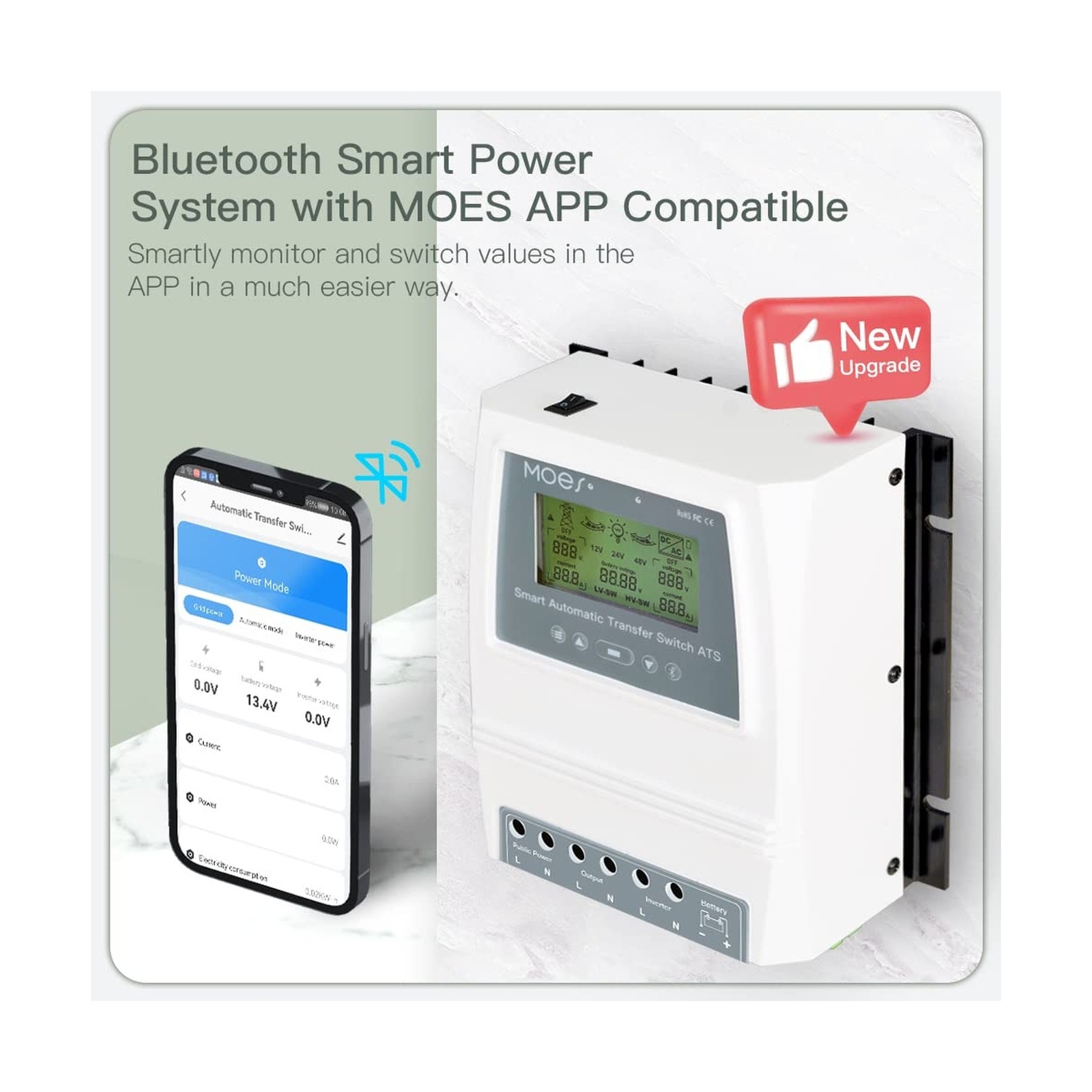 MOES Smart Automatic Transfer Switch for Off Grid Solar Wind System, Dual Pow…