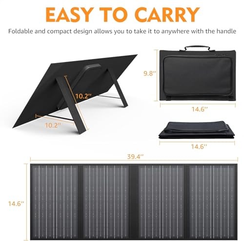 Foldable Solar Panel Charger 60W with 18V DC Output (11 Connectors) for 60w