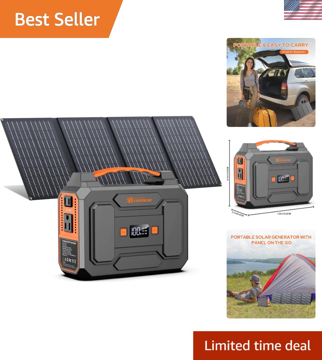 Lightweight Portable Power Station with 40W Solar Panel – Safe and Eco-Friendly