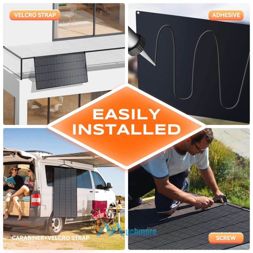 New 18V 200W Solar Panel 23% High Efficiency For Home RV Off Grid Battery Charge