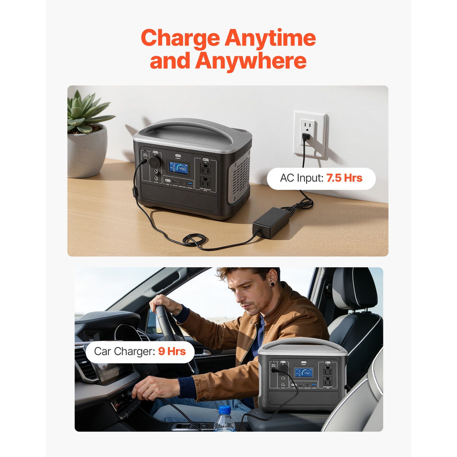 600W Solar Generator: 493Wh LiFePO4 Battery, 8-Port Power Station for Camping