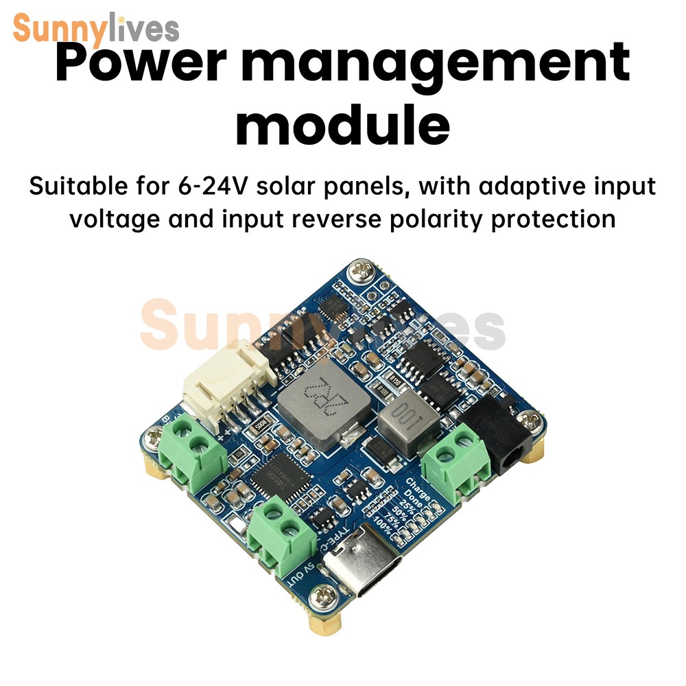 6-24V Solar Panel Power Management Module 5V 3A Supports MPPT, PD QC FCP SFCP