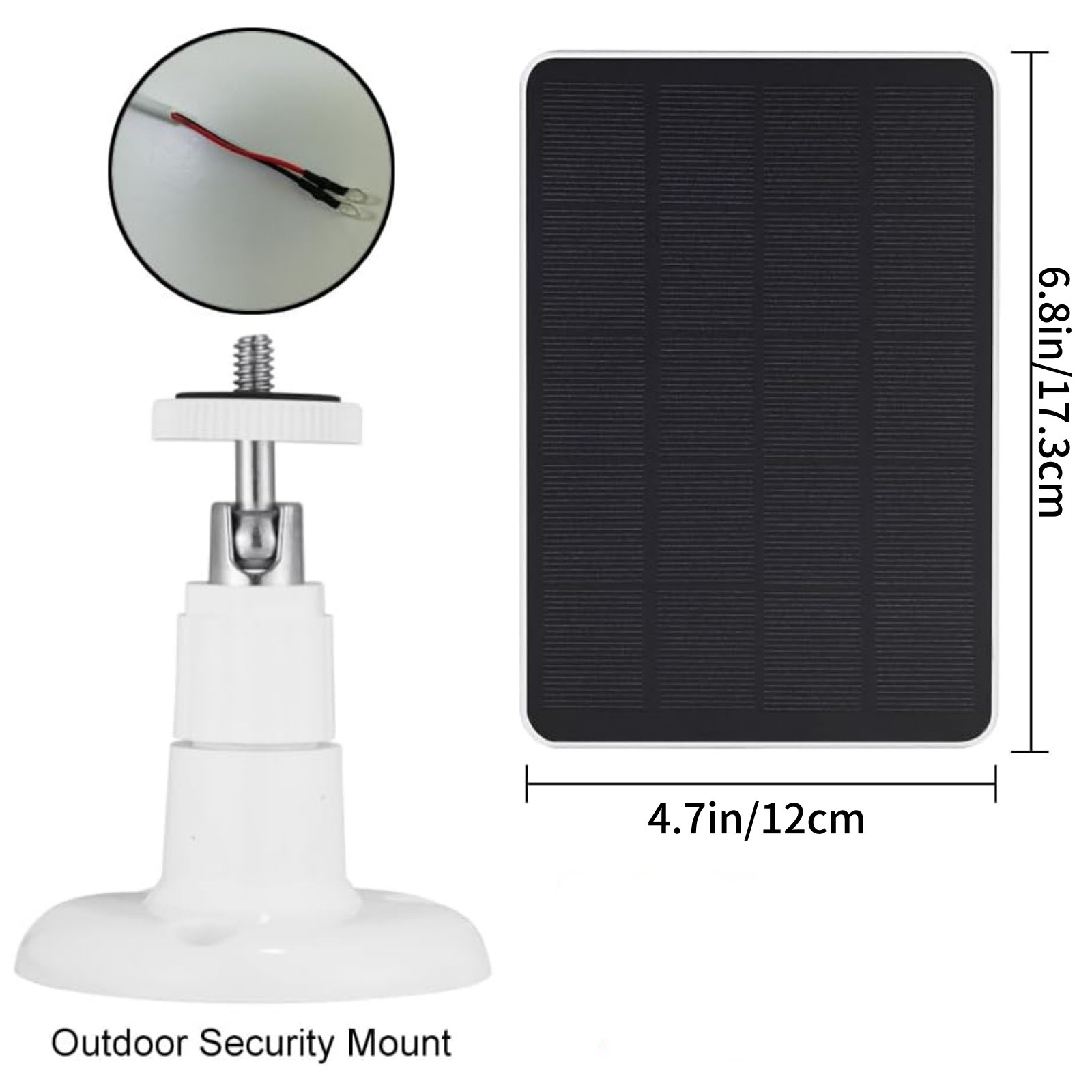 Solar Power Charger 4W for Ring Doorbell 3plus 4 with 360 Adjustable Bracket