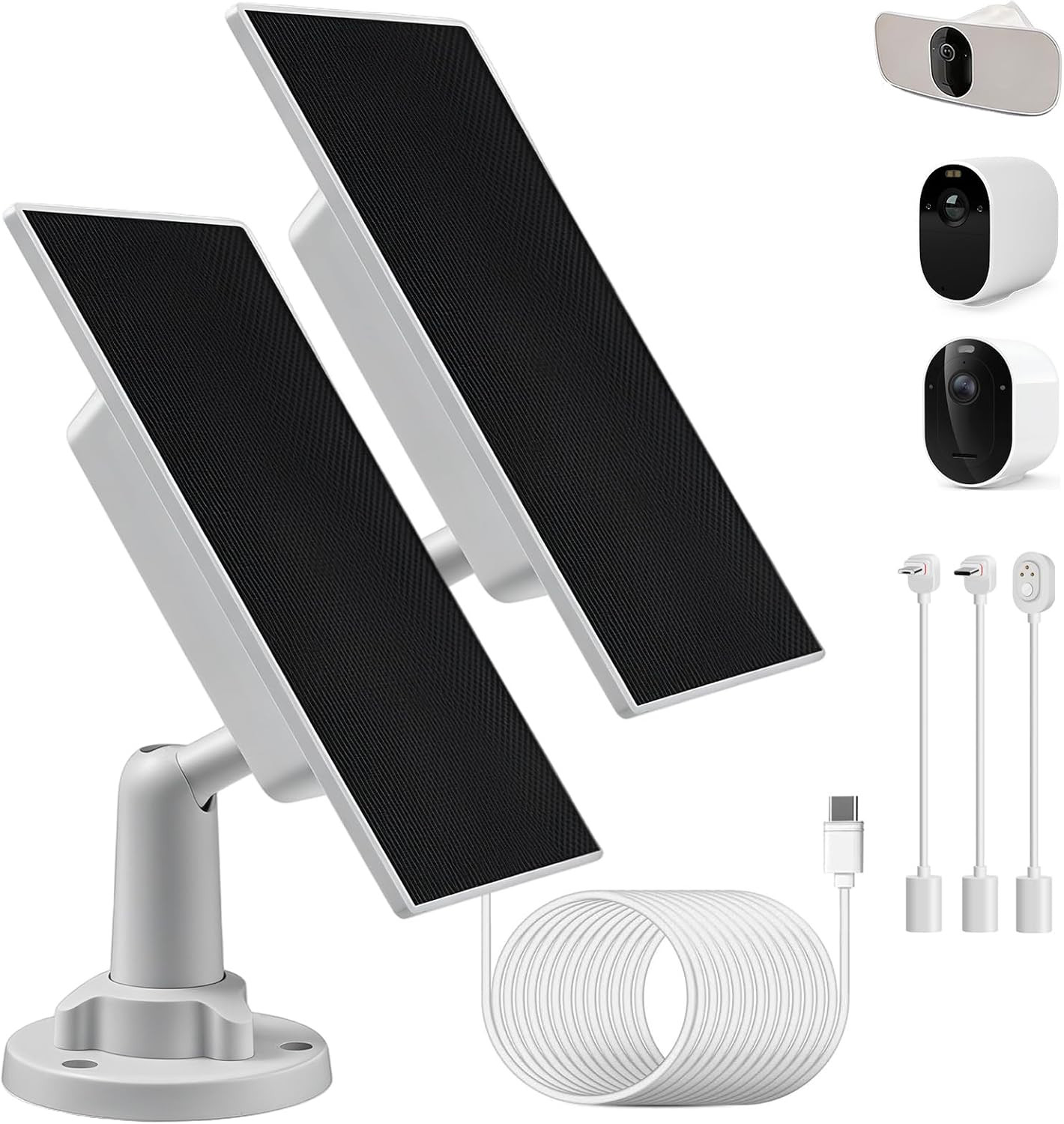 2 Pack Solar Panel Charger for Arlo Cameras, W/Energy Buffer | Compatible with A