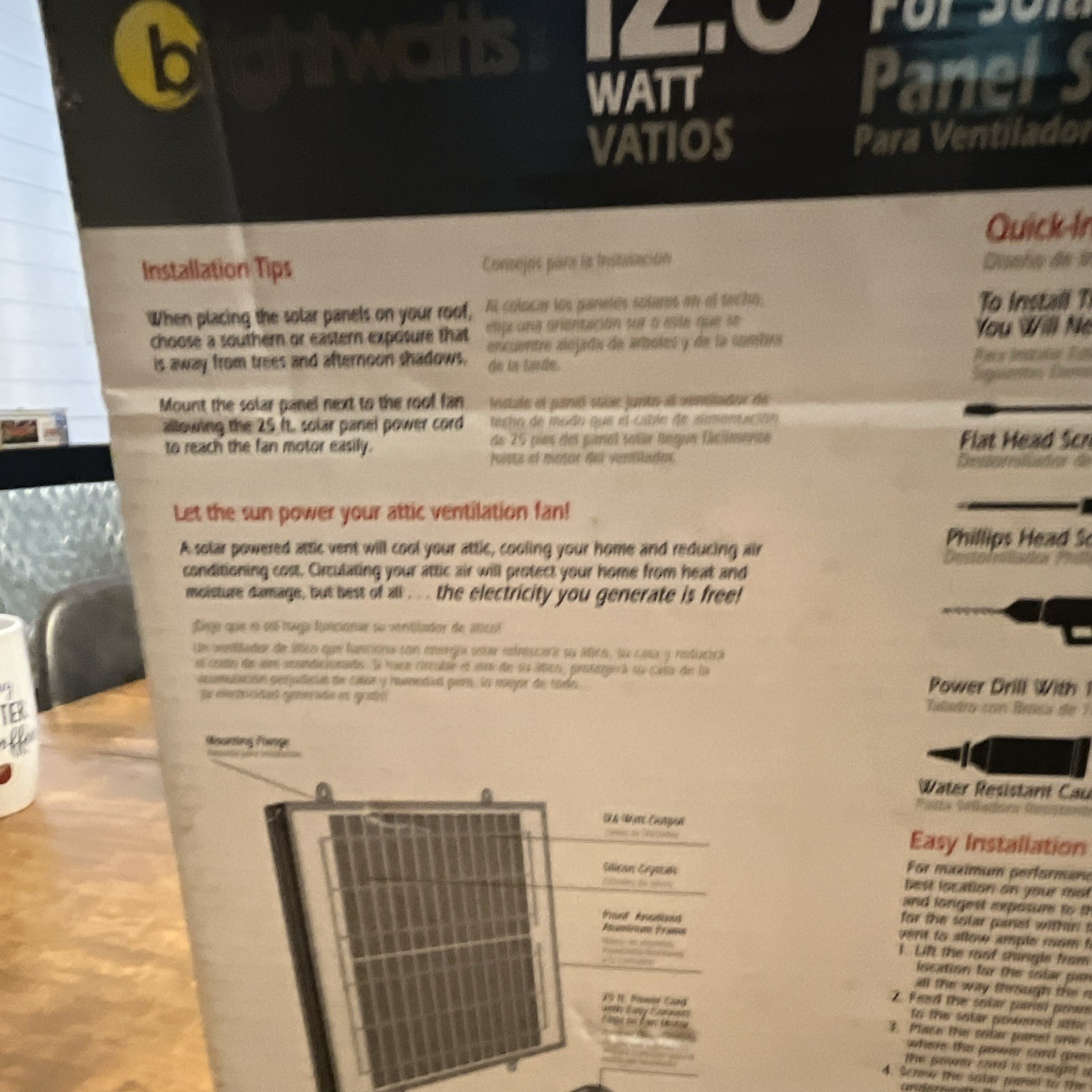 Brightwatts 12.6W Solar Panel Model 30103, 18V DC Off-Grid Rigid Blue