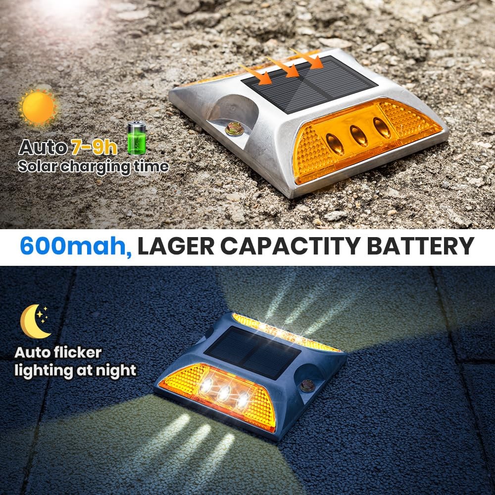 Solar Raised Pavement Marker High Brightness IP68 Waterproof Solar Powered Re…
