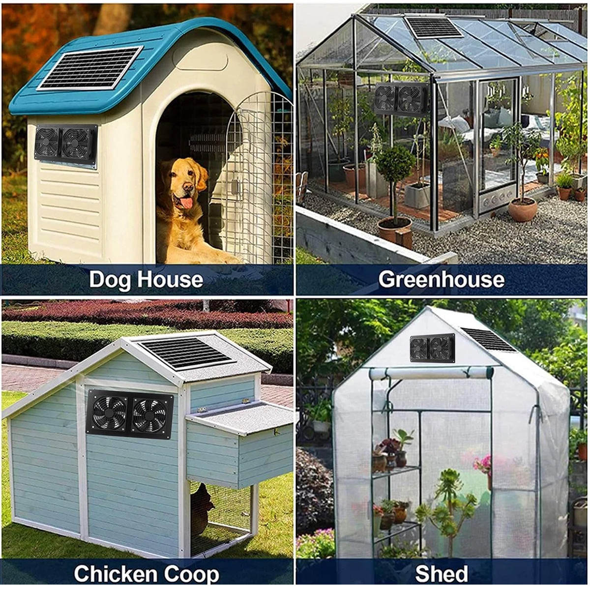 15W Solar Powered Fan for Shed,Chicken Coop,Greenhouse Waterproof Exhaust Fan us