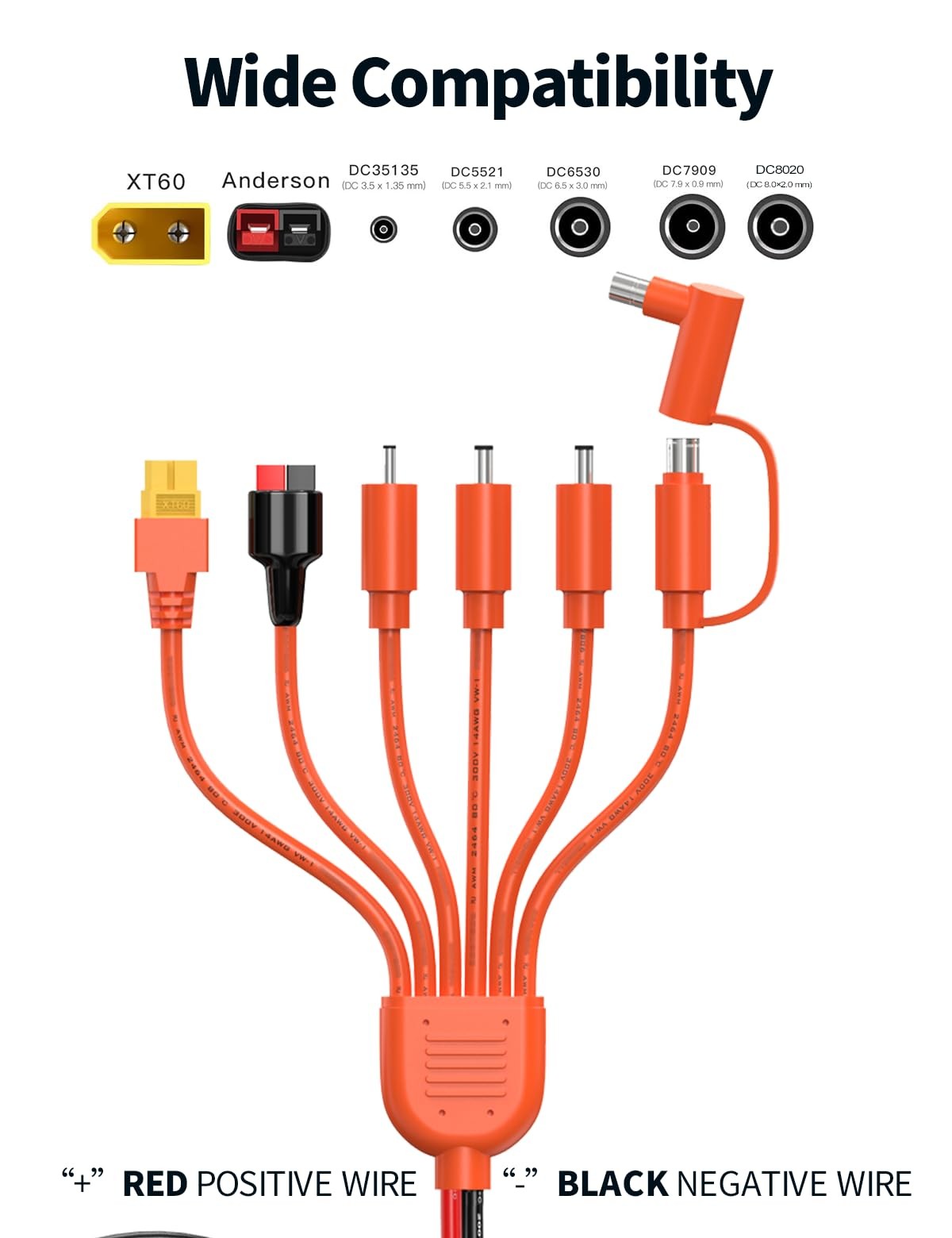 7-in-1 Solar Panel Connector Kit, Universal M-C-4 Cable to DC 8mm XT60 Anders…