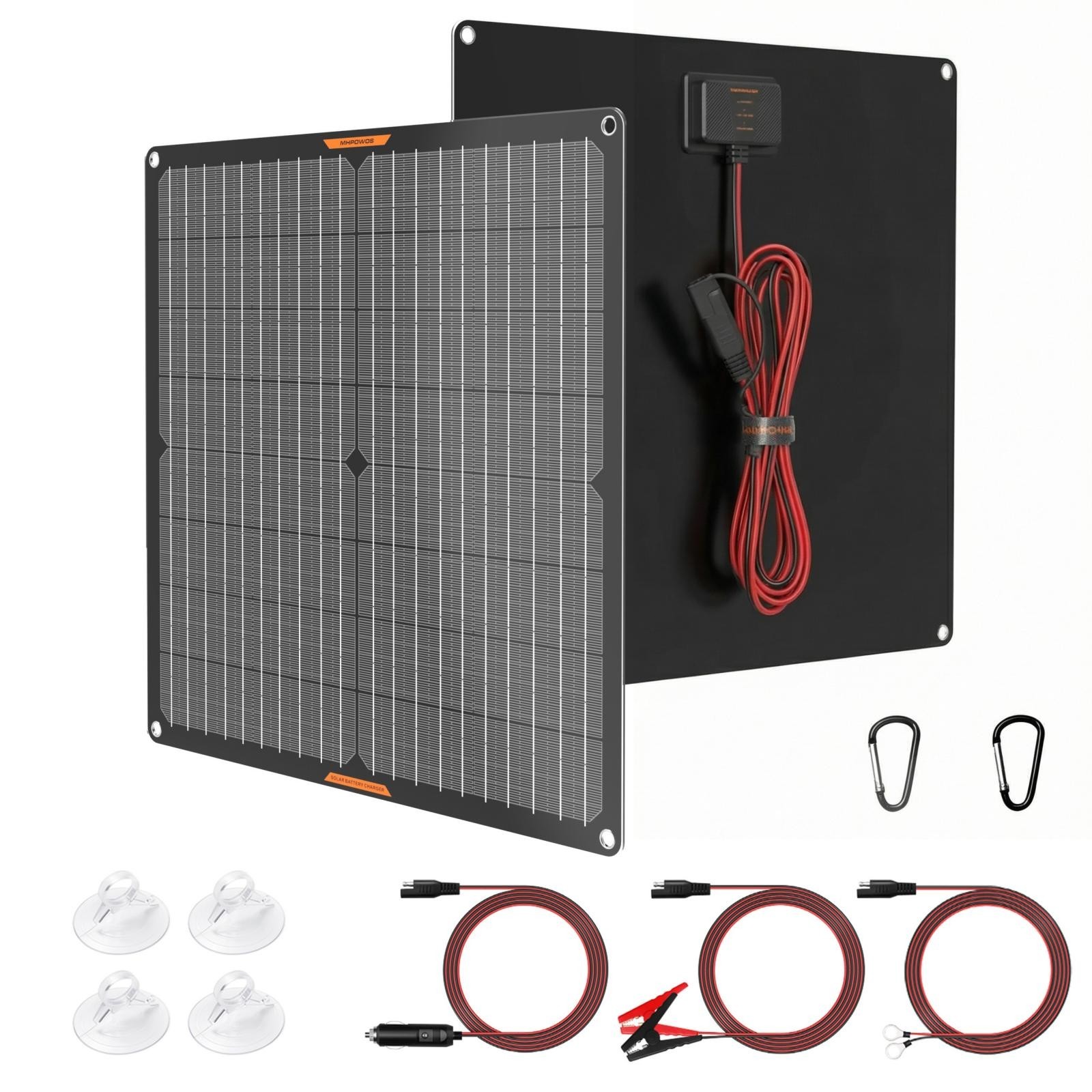30W Solar Panel Kit 12V Trickle Charger Battery Charger Maintainer Boat RV Car
