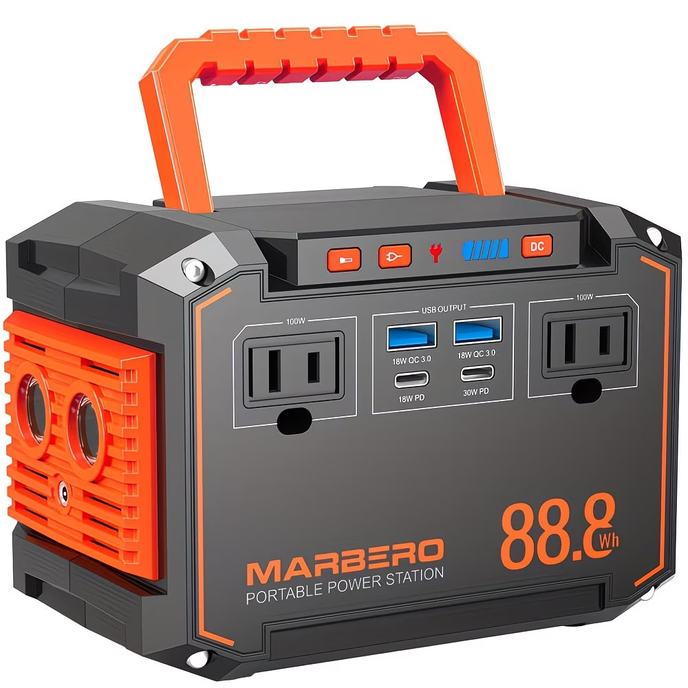 88.8WH Solar Generator Portable Power Station with 30W Solar Panels, 24000mAh So