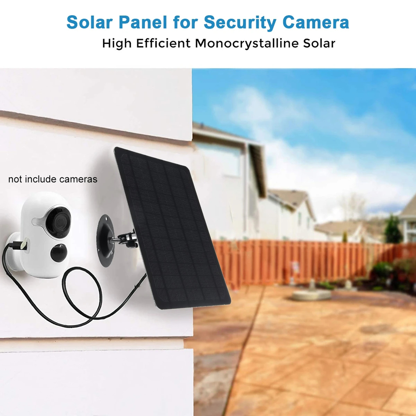 10W Solar Panel 2000mAh Waterproof Wall Mounted for USB N5J2