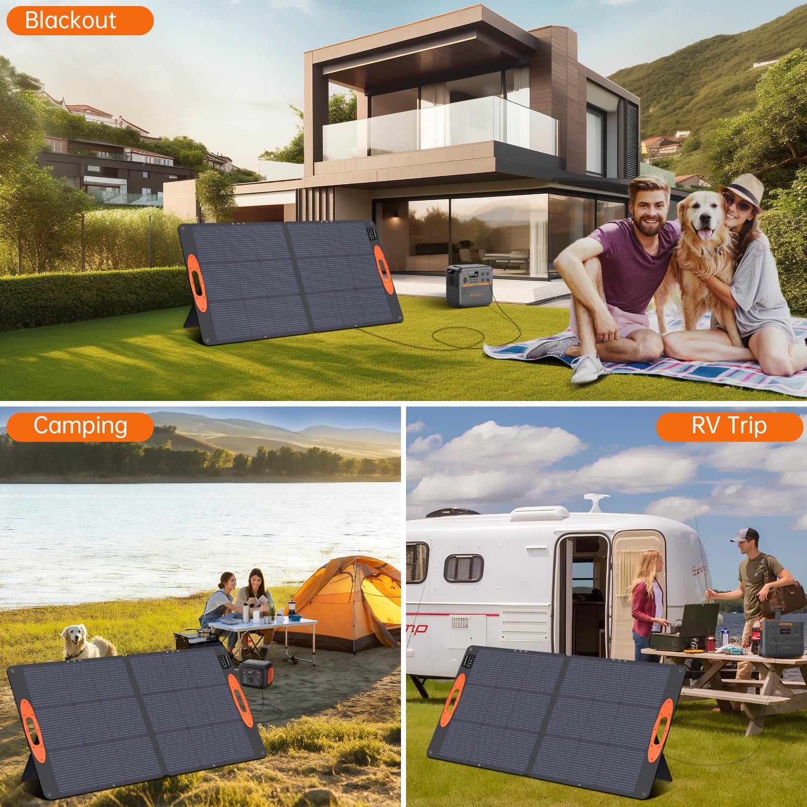 N-Type 16BB 110W Portable Solar Panel for EF/Jackery/Bluetti/Anker Power Stat…