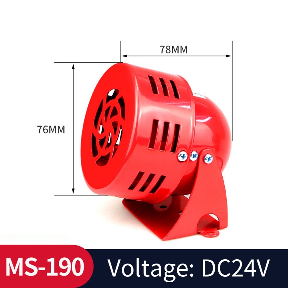 Red Alarm Siren with Motor Powered Sound for Wide Range Voltage Applications