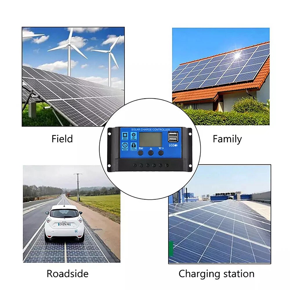 20W Solar Panel Kit 10A 12V Battery Charger w/ Controller Caravan Boat RV 1Pack
