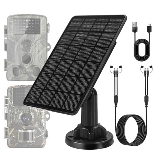 Solar Panel Kit for Trail Cameras – 3W, 5000mAh Battery, IP66 Waterproof, Huntin