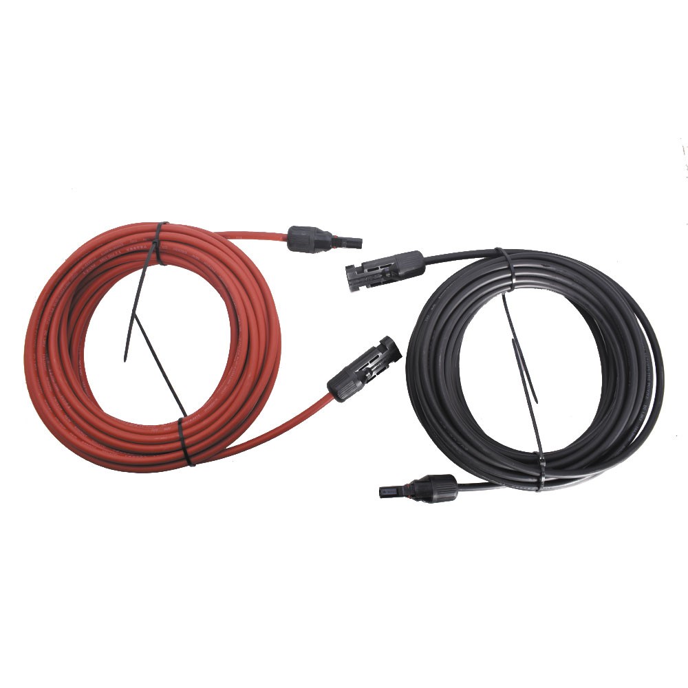 1 Pair Black + Red Solar Panel Extension Cable Wire Connector 12/10 AWG New