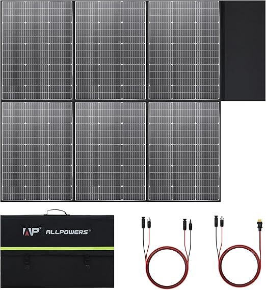 ALLPOWERS 2400W Solar Generator Power Station & 600W Mono Portable Solar Panel