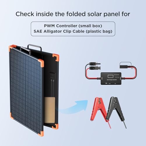 ZOUPW 100W Portable Solar Panel Foldable Tempered Glass