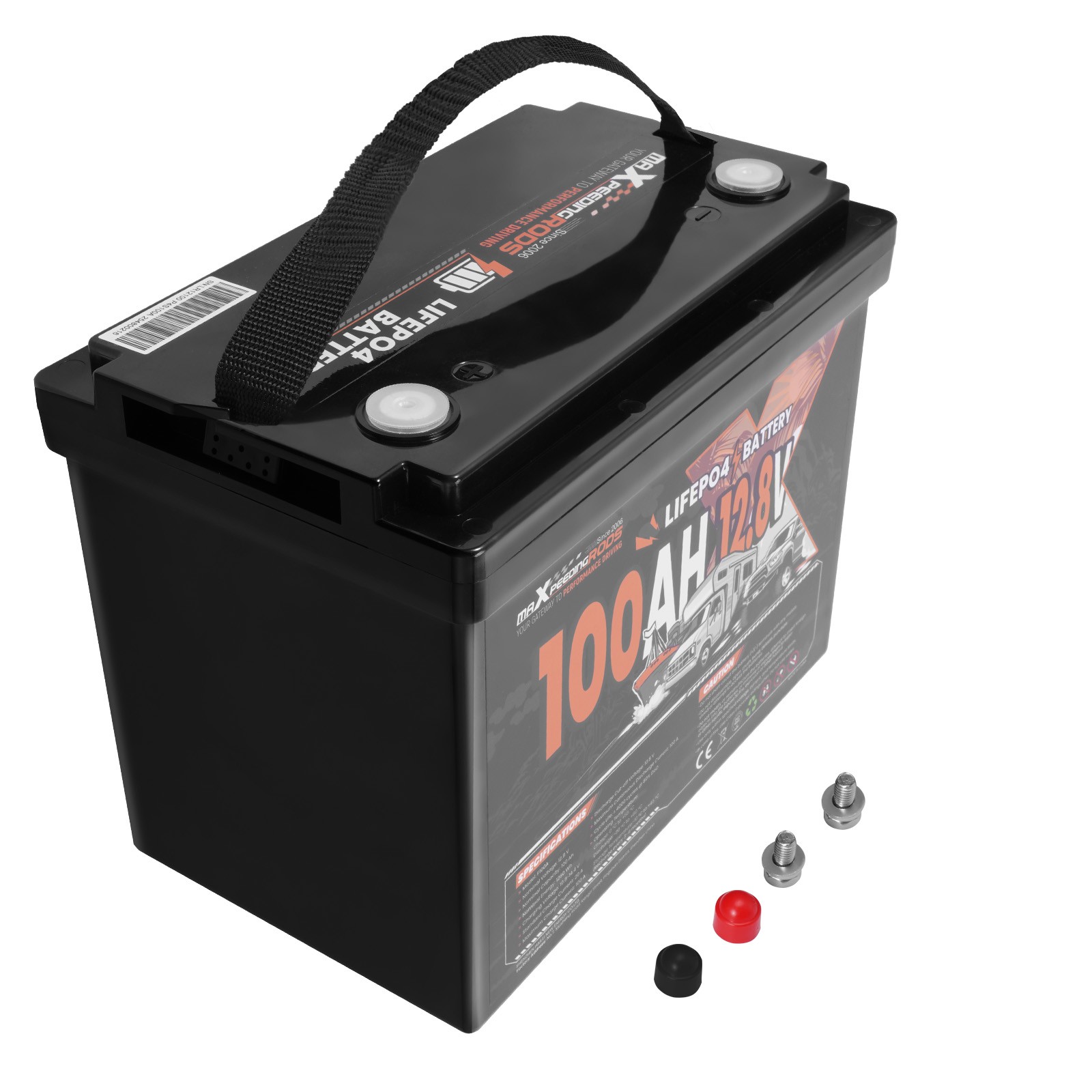100Ah 12V Lithium Iron Phosphate Battery for Boat Backup Power, 23lbs