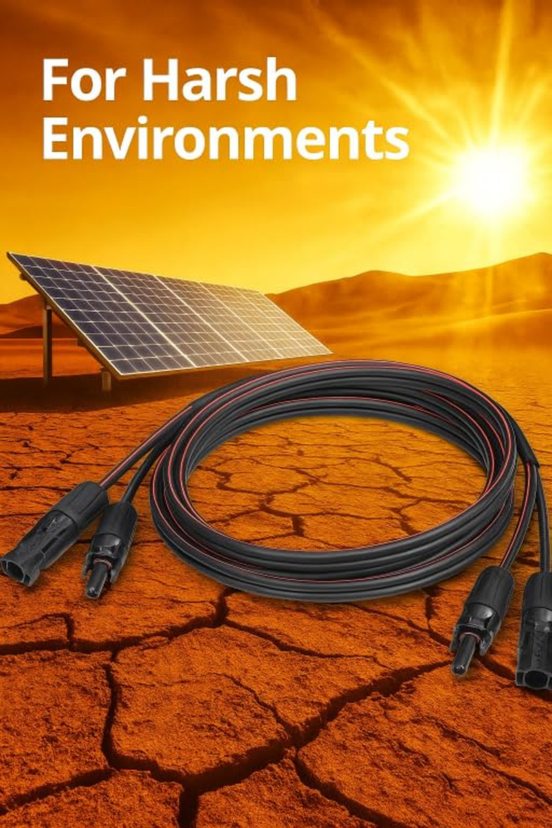 Solar Cable 20 Feet 2X10 AWG Twin Wire Solar Extension Cable, Copper Strand with
