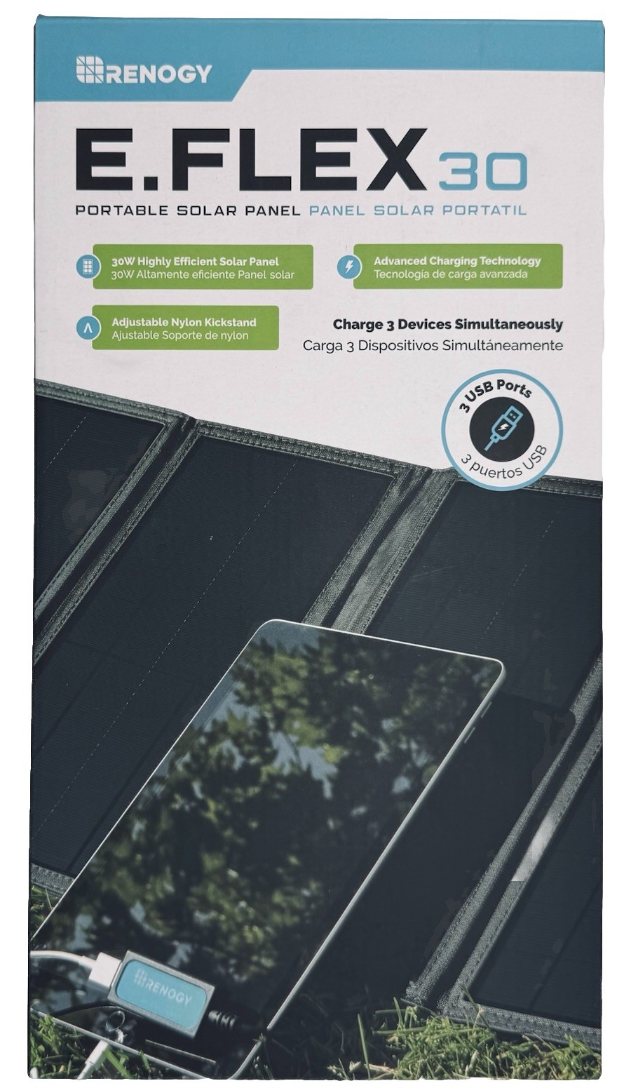 Renogy E.FLEX 30W Portable Solar Panel Foldable, Water-resistant, Fast Charging