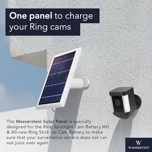 Solar Panel Compatible with Ring Spotlight Cam/Plus/Pro Battery, 1 Pack White