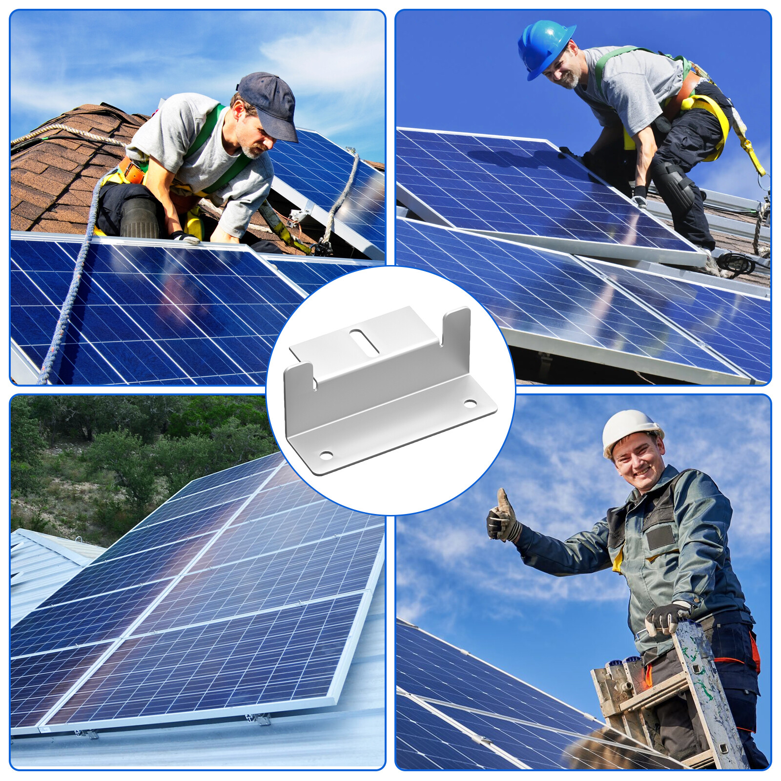 4/8PCS Solar Panel Z Bracket Mounting Kit Aluminum for RV Boat Roof Wall