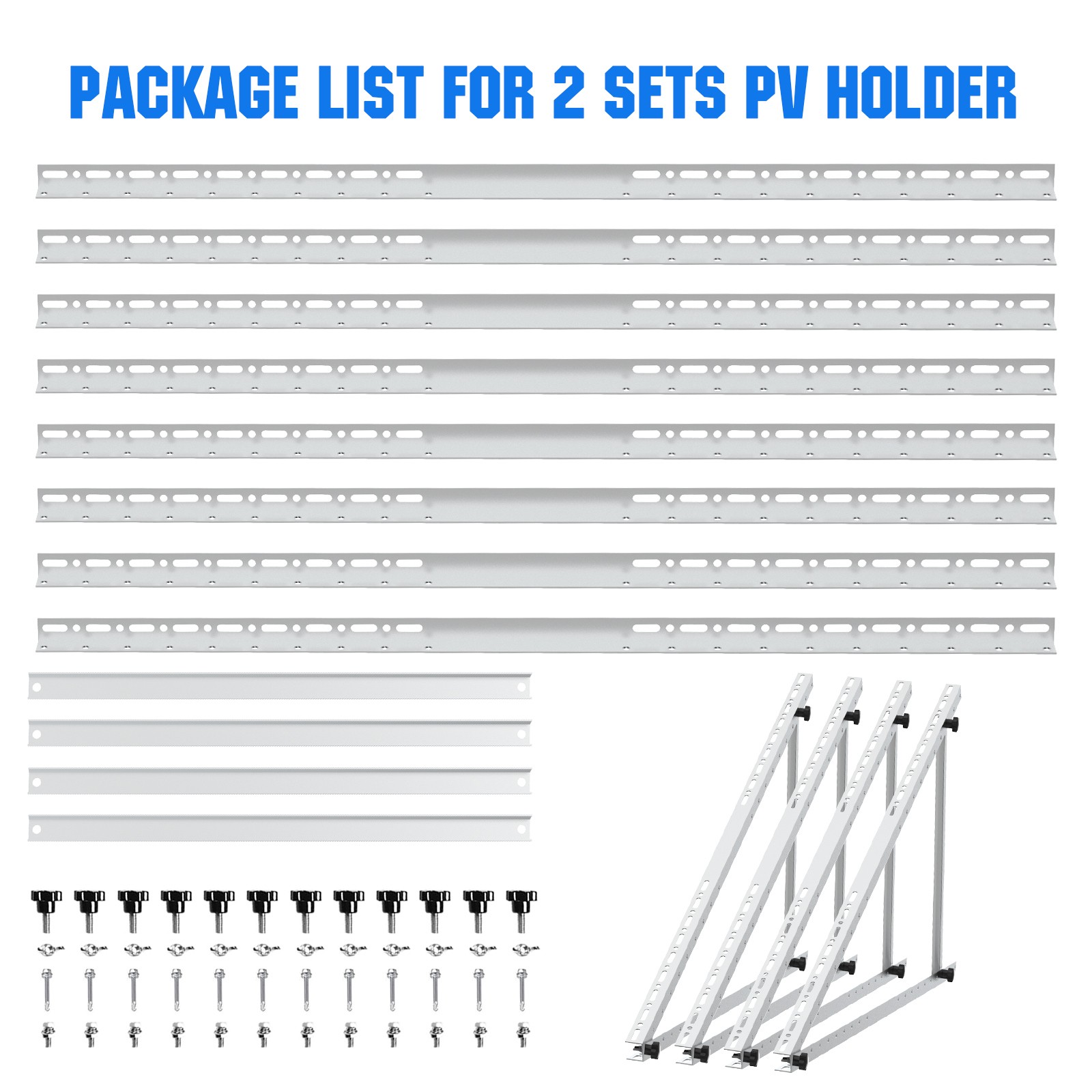 2 Set 45 Inch Solar Panel Bracket Mounting Balcony Flat Roof 0-90° Adjustable