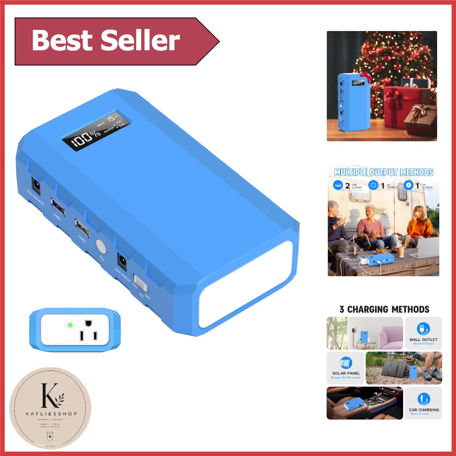 Rechargeable 24000mAh Power Pack with AC Outlet – Perfect for Camping & Travel