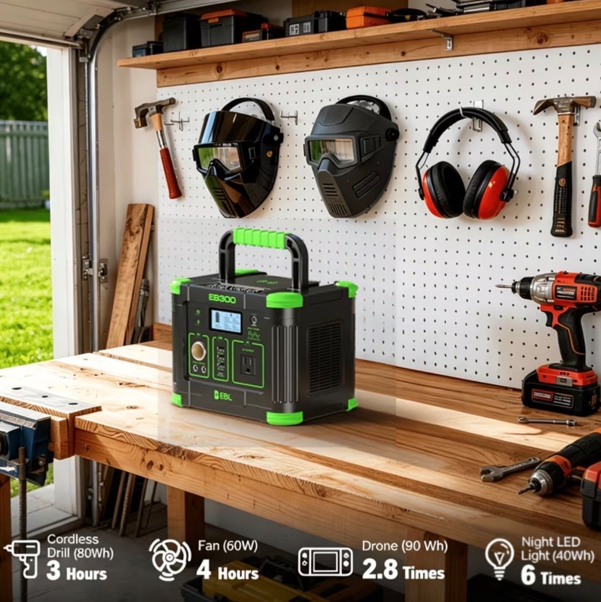 330W Portable Power Station, With Digital Display Screen,288.6Wh Solar Generator