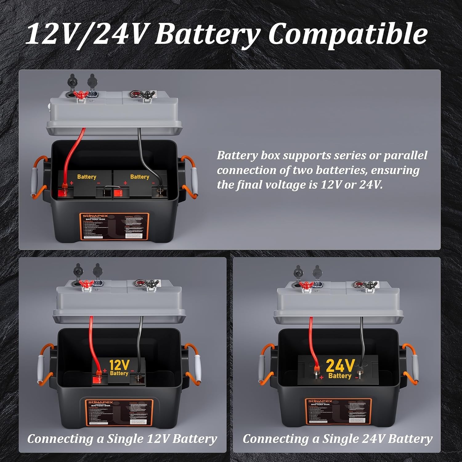 Smart Battery Box 12V/24V – Multi Ports & Circuit Breaker