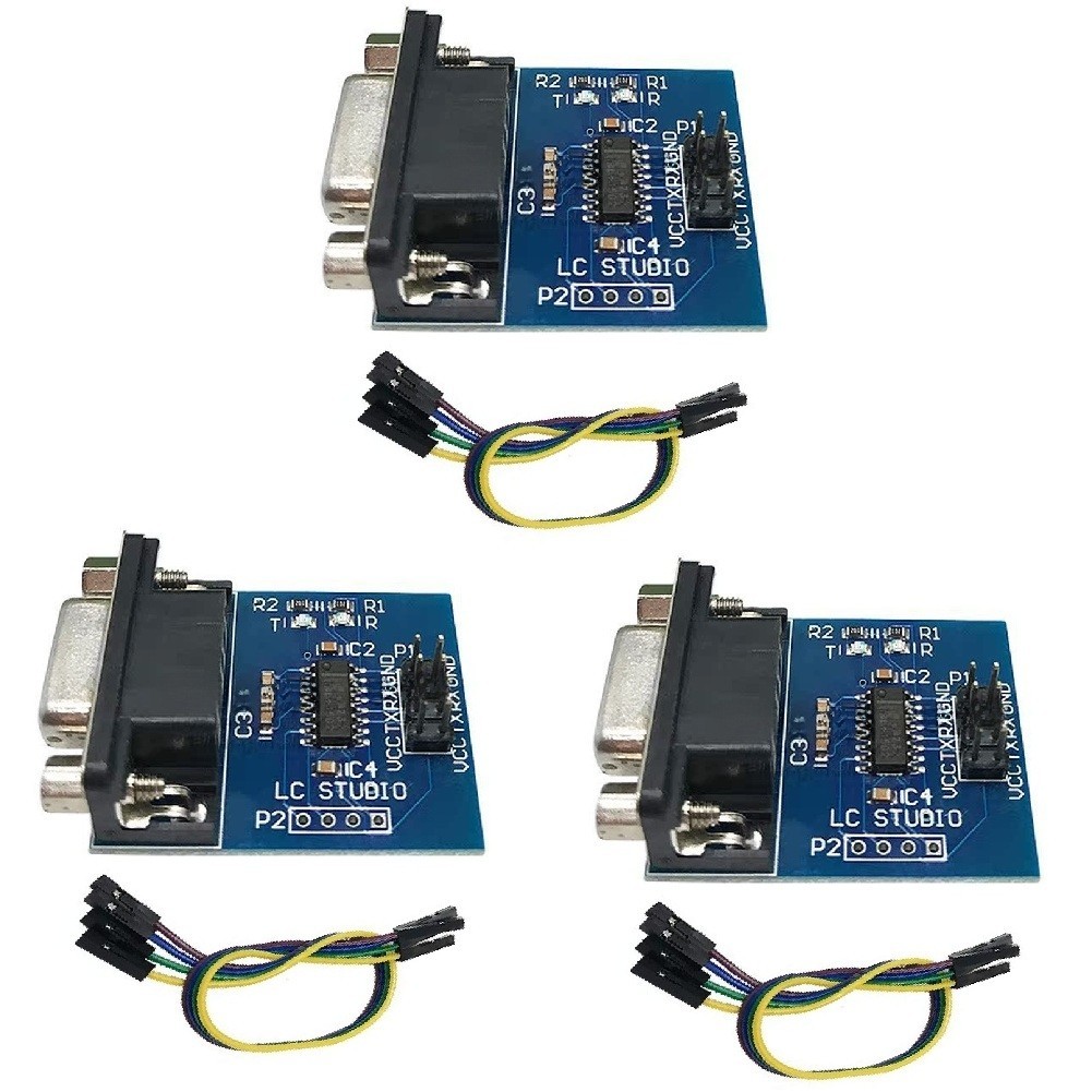 RS232 to For TTL Converter Module Set 3PCS PCB Board with LED Indicator 4×3.2cm