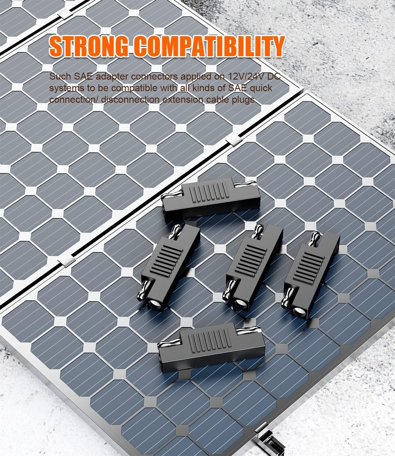 Versatile SAE Polarity Reverse Adapter Connectors for 12V/24V Systems – 5 Pack