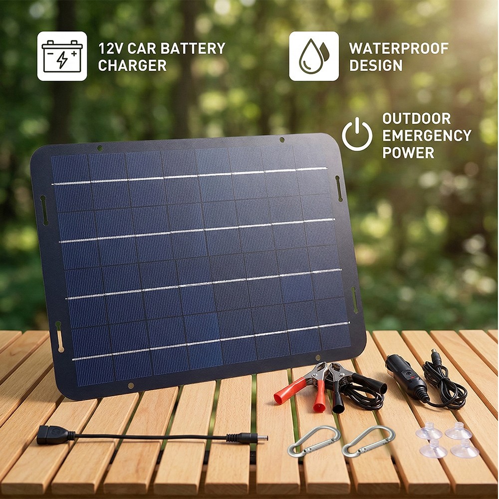 30W Solar Panel Trickle Charger Battery 12V Charger Kit Maintainer Boat Car RV
