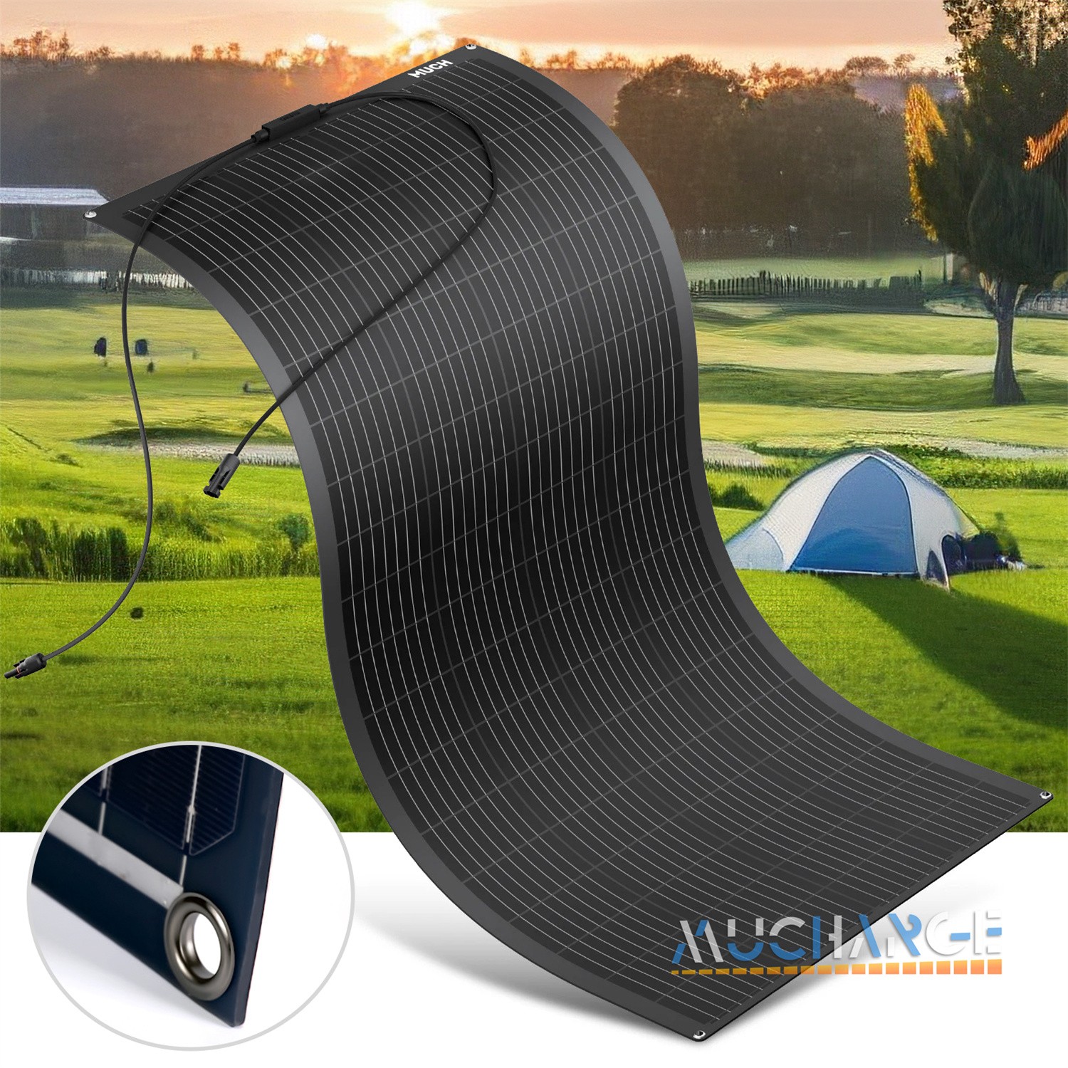 200W Flexible High Effciency Solar Panel Kit Sunshed RV Battery Charge Boating