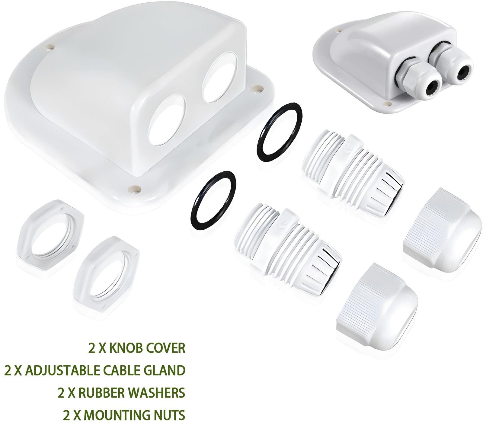 Waterproof Solar Cable Entry Gland with Leak-Proof Rubber Gaskets, ABS Double…