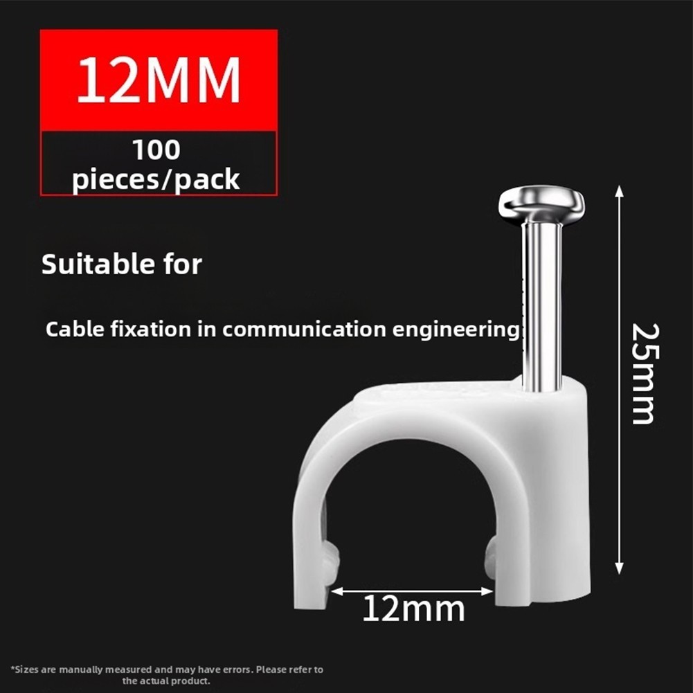 100 pcs Cable Organizer Clamps for Wall Mounted Electrical and Network Wires