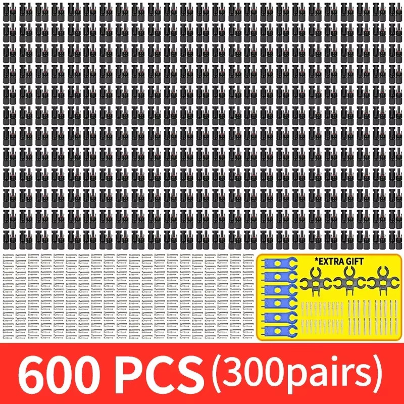 600/400/200/100/10Pcs Solar Panels Connectors Kit, PV Plug 1000V DC 30A, for Pho