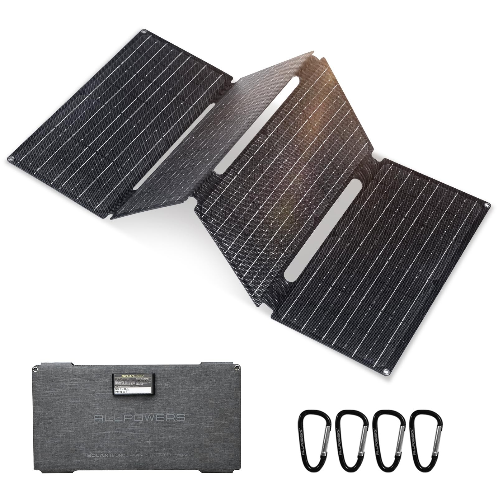 ALLPOWERS SE60 Portable Solar Panel 60W, IP68 Waterproof Solar Charger for Po…