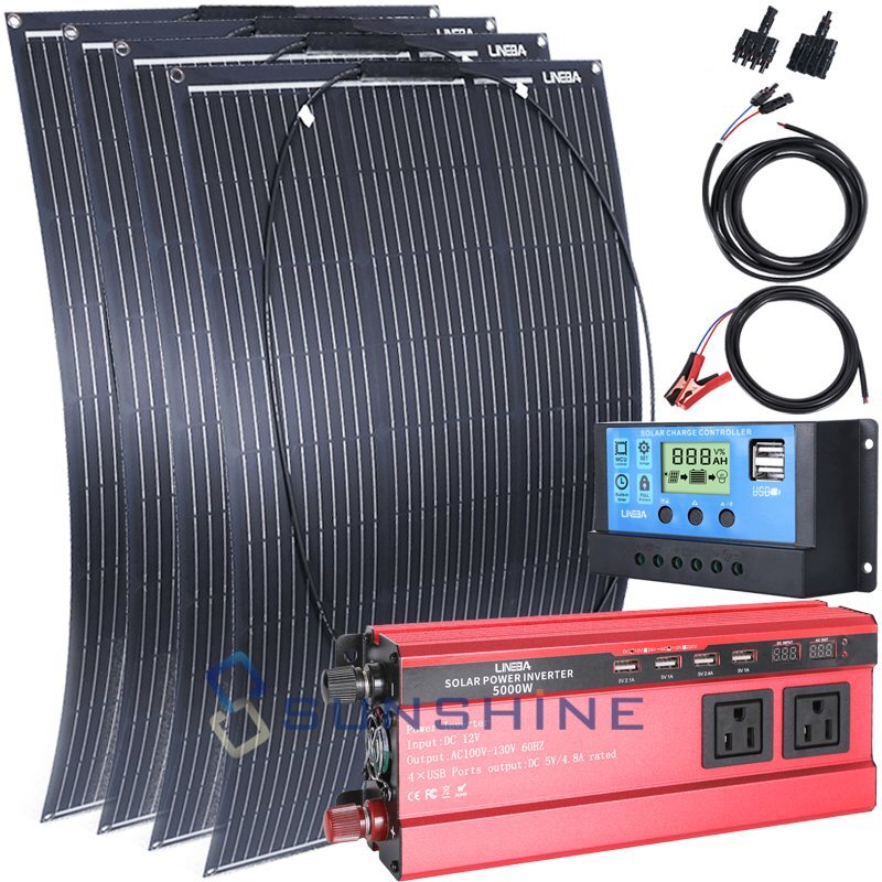 4000W Complete Solar Power Generator 400W Solar Panel Kit Home 110V Grid System