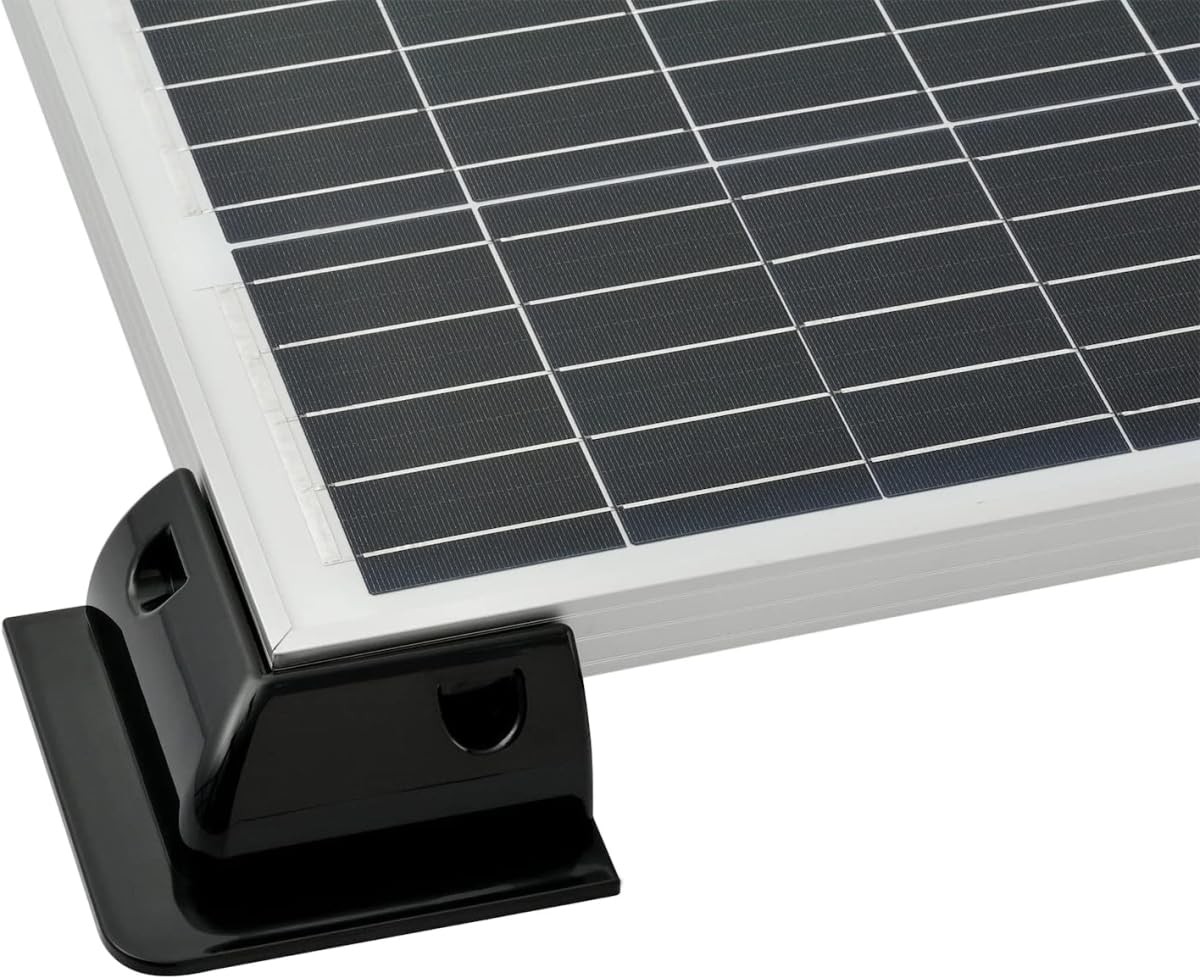 ABS Drill Free Solar Panel Mount 4 Piece (Black) Great for RV’s, Vans, Traile…