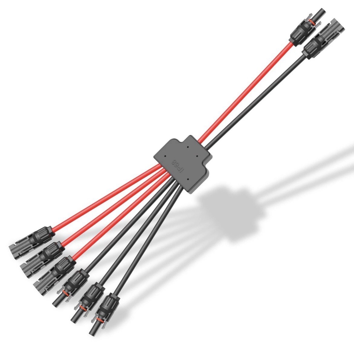 Solar Connectors Cable for 2-3 Solar Panels, Parallel 14-10AWG Tool-free