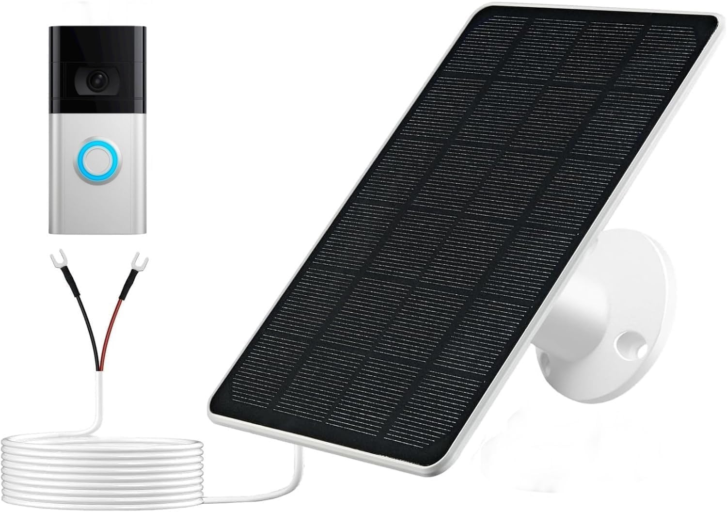 Solar Panel Charger Compatible with Ring Video Doorbell 3/3+/4, Battery Video Do