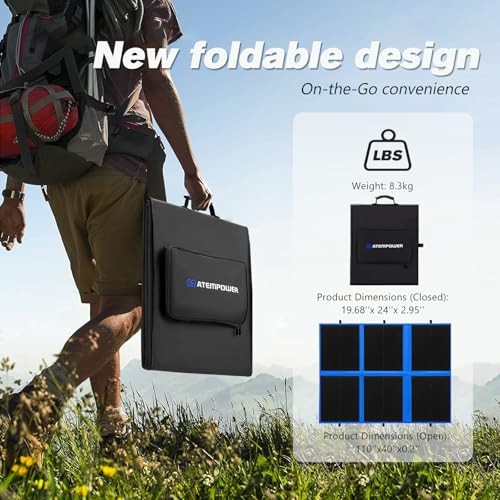 200W Portable Solar Panel, Foldable Solar Panel HPBC Chip, 20A MPPT 200w