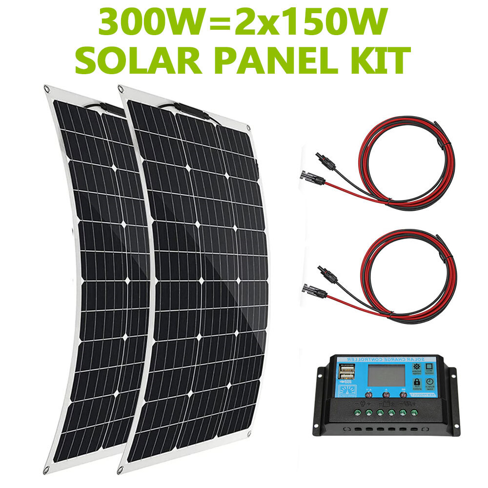 300W Flexible Solar Panel Hi-Efficiency Roof Solar Modul Outdoor IP68 US SUPPLY
