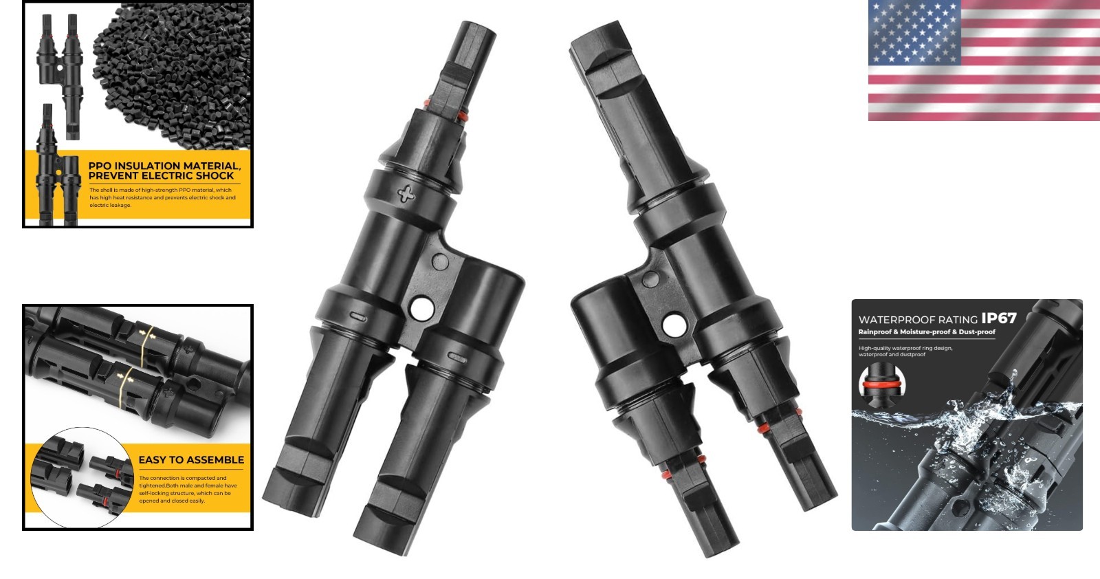 Waterproof Solar Connector Set – Y Connector for Efficient Panel Connection
